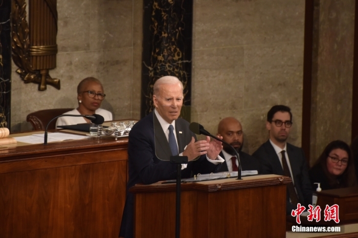 當地時間2月7日晚，美國總統拜登在國會發表其任內第二次國情咨文演講。圖/<a target='_blank' href='/' _fcksavedurl='/'><p  align=